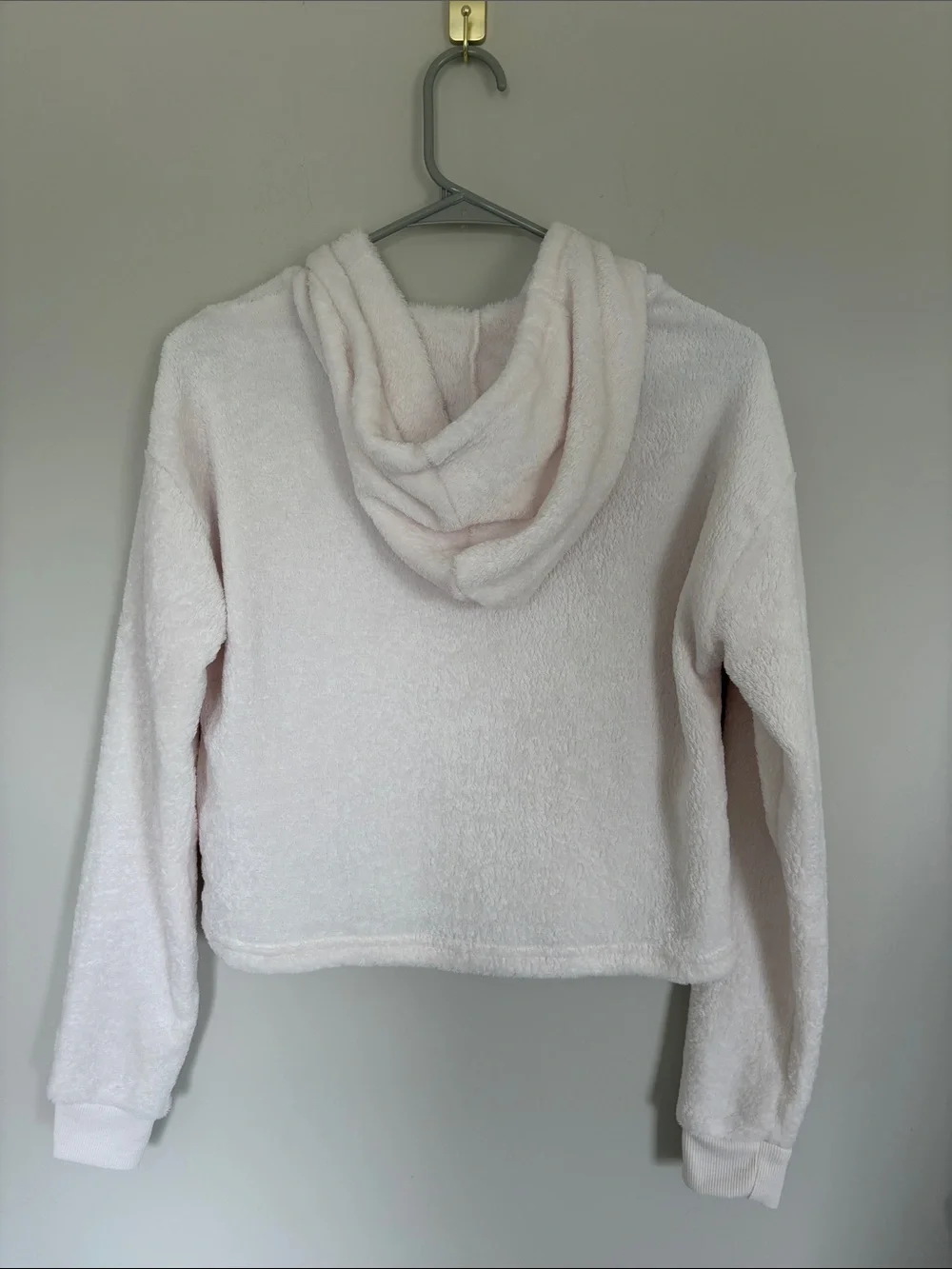 Juicy Couture Plush Light Pink Hoodie with Gold Logo